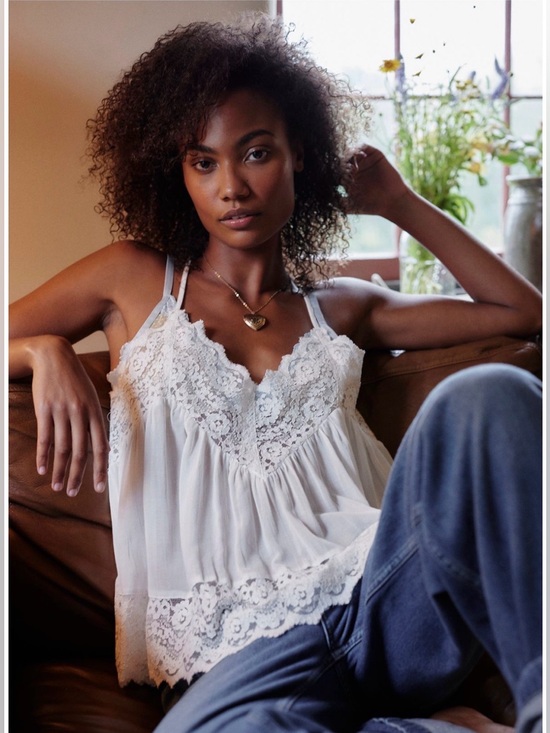 Free People Tops - Free People Intimately Fiona Cami Ivory Lace Racerback Tank Top XS